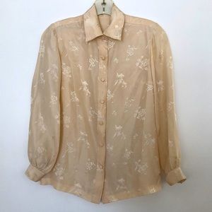 Vintage Chinese women shirt 100% silk size S